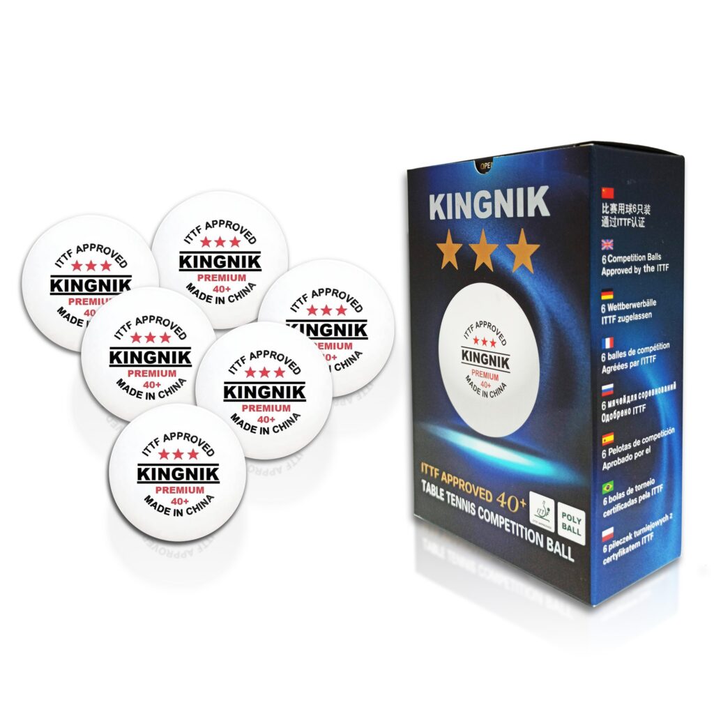 "Pelotas Kingnik 40+ de alta precisión para un control profesional en cada partida."