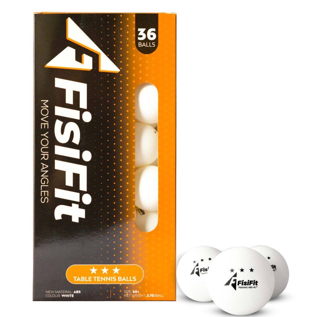 "Fisifit Pelotas de tenis de mesa en color blanco y naranja, disponibles para compras en línea."