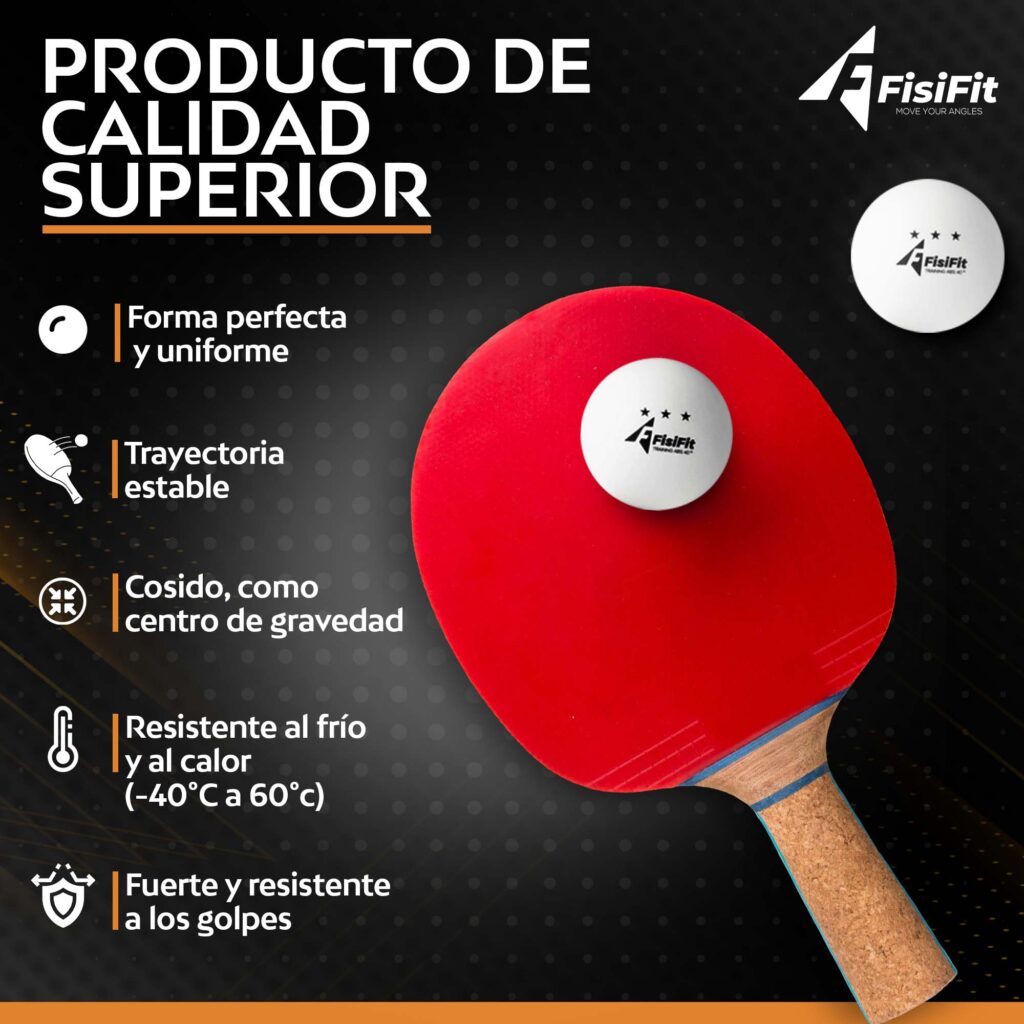 "Pelotas Kingnik, material ABS 40+ para máxima resistencia y control en cada golpe."